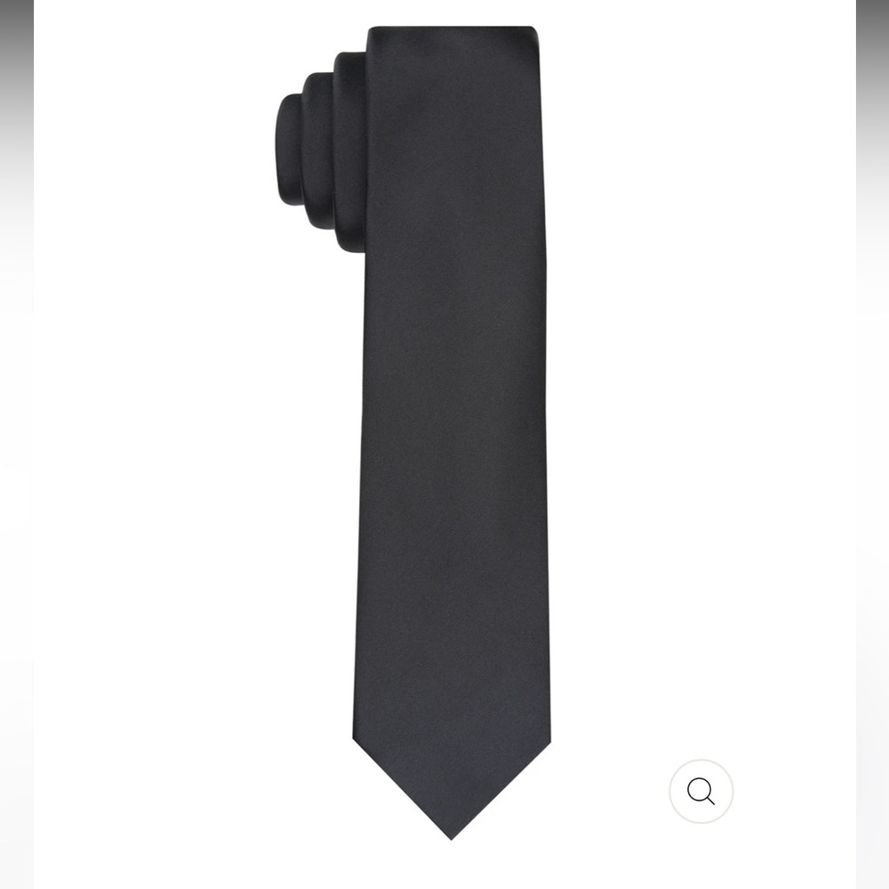 NEW PERRY ELLIS SATEEN SLIM TIE IN BLACK